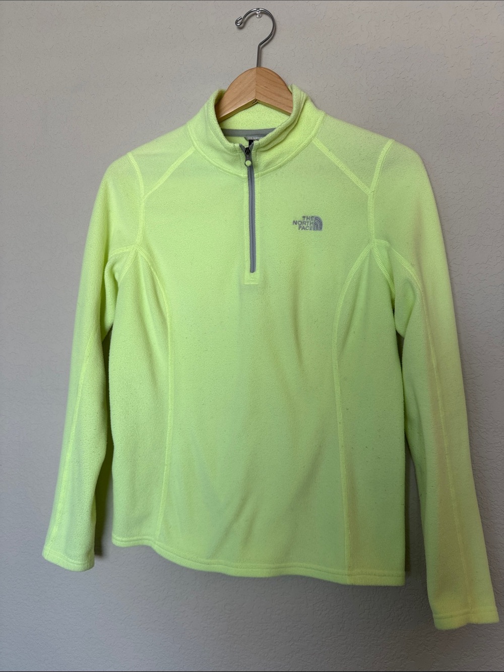 The North Face Women's Half-Zip Fleece Jacket in Neon Yellow